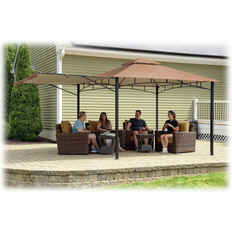 ShelterLogic Redwood Brown Bronze Feet Gazebo with Square Brow Frame