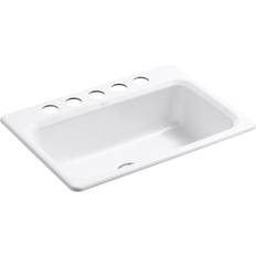 Kitchen Sinks Kohler Bakersfield Colelction K-5832-5U-0 31" 8.63" Top Mounted Single Bowl