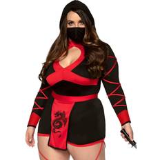 Leg Avenue Plus Dragon Ninja Costume Black/Red