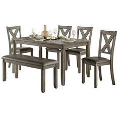 Wood Dining Sets Lexicon Holders Dining Set 36x60" 6