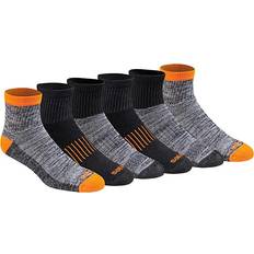 Dickies Men's Dri Tech Moisture Control Quarter Socks 6-pack - Hi Vis Orange Black