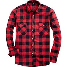 Men's Button Down Regular Fit Long Sleeve Plaid Flannel Casual Shirts