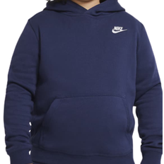 Nike sportswear club fleece older kids' pullover hoodie Barnkläder Nike Older Kid's Sportswear Club Fleece Pullover Hoodie Extended Size - Midnight Navy/White (DA5114-410)