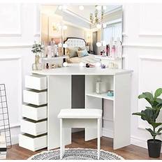 Furniture Vowner Vanity Desk With Mirror And Lights Dressing Table 20.7x42.3"