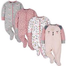 Gerber baby clothes Gerber Baby Sleep 'N Play Footie 4-pack - Bear Pink