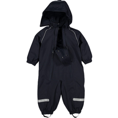 Fleece Overalls Children's Clothing Polarn O. Pyret Waterproof Shell Fleece Lined Babies Overall - Navy