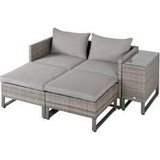 OutSunny 860-133 Outdoor Lounge Set, Table incl. 2 Sofas