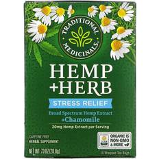 Traditional Medicinals Hemp+ Herb Stress Relief + Chamomile Caffeine Free 16