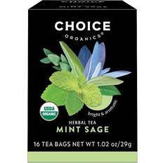 Choice Organic Teas, Herbal Tea, Mint Sage, Caffeine