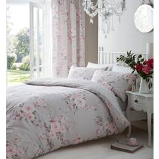 Catherine Lansfield Signature Canterbury Floral Duvet Cover Grey, Silver