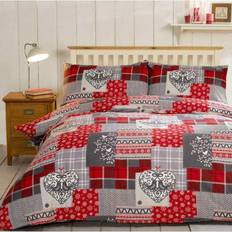 Rapport Furnishings Alpine Patchwork Duvet Cover Grey, Red