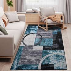 Blue Carpets Homcom Geometric Black, White, Blue 160x230cm