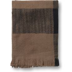 ferm LIVING Dry Blanket Sugar Tæppe Beige, Sort (170x)