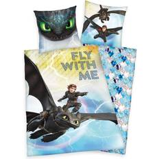 MCU Biancheria Da Letto Bambini Sådan Traener Du Din Drage Sengetøj Fly With Me 100 Procent Bomuld 53.1x78.7"