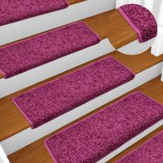 Morado Alfombras de escalera vidaXL Alfombrillas De Escalera 10 Unidades Violeta 65x21x4 cm Morado cm