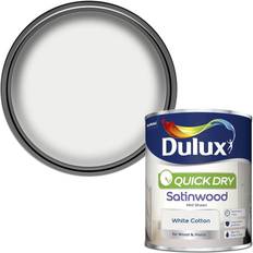 Dulux Quick Dry White Wood Paint, 750Ml Wood Paint White Cotton 0.75L