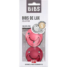 Rojo Cuidado del Bebé Bibs De Lux Natural Rubber Size 1: 0 months chupete Coral Ruby 2 ud