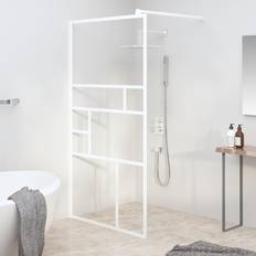 vidaXL Parete Per Doccia Walk 115x195 cm In Vetro Esg Bianco
