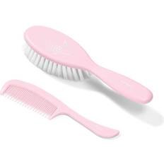 Rot Haarpflege BabyOno Take Care Hairbrush and Comb II Set for Children from Birth Pink