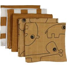 Marron Lingettes & Gants de Toilette Done by Deer Tvättlappar 5-pack 30x30 cm Friends Mustard