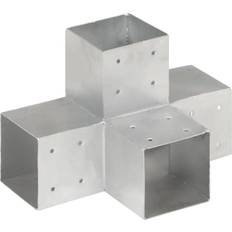 Anclajes al Suelo y Zapatas de Columna Be Basic Conector de postes en forma de X metal galvanizado 101x101 mm