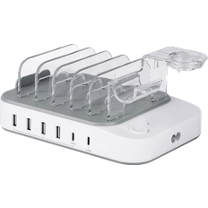 Deltaco usb laddningsstation Deltaco USB charging station, 4x USB-A, 1x USB-C 2.4A, 1x USB-C PD 20W