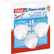 Crochets pour Images TESA Powerstrips Small Rond Blanc 3 pcs Crochet pour Image