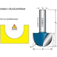 Hålkälsfräs Cobolt 314-035 Hålkälsfräs