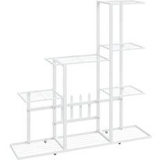 vidaXL blomsterstativ 94,5x25x88 metal hvid Plantekasse