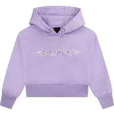 Givenchy Kids' Barbed Wire Logo Crop Fleece Graphic Hoodie