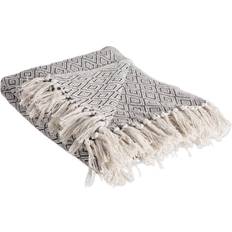 Linen Blankets Design Imports Zingz & Thingz Fields of Diamond Blankets Gray, Multicolor, White (152.4x127)