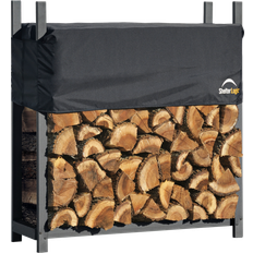 Gusseisen Ofenzubehör ShelterLogic Ultimate Firewood Rack with Cover 4' Black