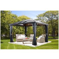 Polyester Pavilions & Accessories Sojag Meridien Gray 12 X 16 Gazebo