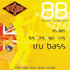 Flatwound Rotosound Black Nylon Standard Gauge Flatwound Bass Strings Short Scale (65 75 90 115)