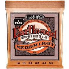 Ernie Ball Earthwood Medium Light Phosphor Bronze Acoustic Strings 3 Pack 12-54