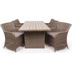 6 - Armlæn - Polyrattan Havemøbelsæt Havemøbler Siesta Garden Furniture Havemøbelsæt, 1 borde inkl. 6 stole