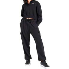 Stretch Pants NIKE Sportswear Club Fleece Mid-Rise Oversized Cargo Sweatpants Women's - Black/White