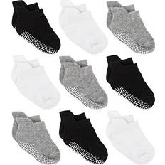 Children's Clothing Baby Non Slip Grip Ankle Socks with Non Skid Soles 9-pack - Assorted