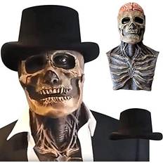 Men - Skeletons Masks Skull Mask Scary Full Head Skeleton Headgear Creepy Biochemical Mask Realistic Halloween Cosplay Latex Horror Mask