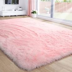 High Pile Carpets Amdrebio Fuzzy Plush Dorm Pink 121.9x182.9cm