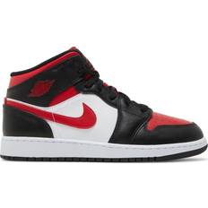 Nike Air Jordan 1 Mid GS - Black/White/Fire Red