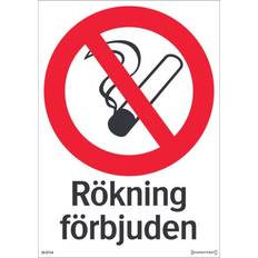 SYSTEMTEXT SKYLT RÖKNING FÖRBJUDEN 297X210MM