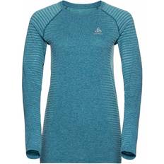 Damen - Türkis Basisschicht-Oberteile Odlo The women's Essentials Seamless Long Sleeve Running T-shirt