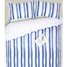 Blue stripe linen duvet set Homescapes King: 230 91 87? Blue Stripe Duvet Cover Blue