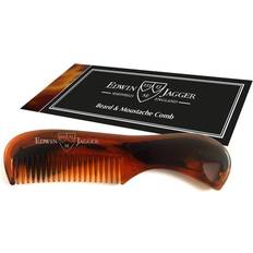 Marrón Cepillos para Barba Edwin Jagger Tortoise Shell Beard And Moustache Comb Bmc03