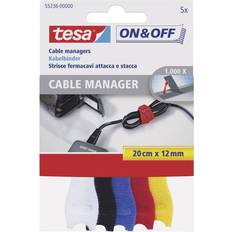 Byggematerialer TESA On & Off 55236-00-00 Hook-and-loop cable tie Hook Multi-coloured 5 pcs