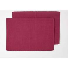 Lila Platzdeckchen Homescapes Cotton Plain Plum Pack 2 Platzdeckchen Violett