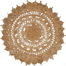 Oriental Weavers Zarla Natural Jute Circle Beige, Natural, White