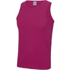 AWDis Just Cool Mens Sports Gym Plain Tank - Svart