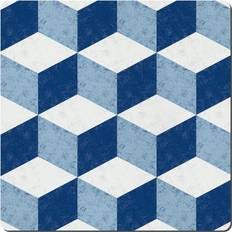 Denby Blue Geometric Square Place Mat Blue